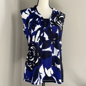 Dana Buchman Abstract Print Sleeveless Dress Blouse  Size  M